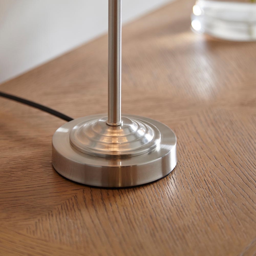 Endon 100646 - Galda lampa HIGHCLERE 1xE14/7W/230V bēšs/matiēts hroms Ø 25 cm