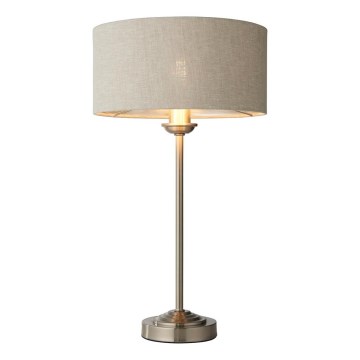 Endon 100646 - Galda lampa HIGHCLERE 1xE14/7W/230V bēšs/matiēts hroms Ø 25 cm