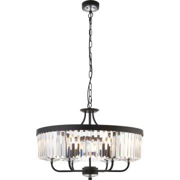 Endon 100711 - Lustra uz ķēdes CHESTERFIELD 6xE14/6W/230V Ø 55 cm melna