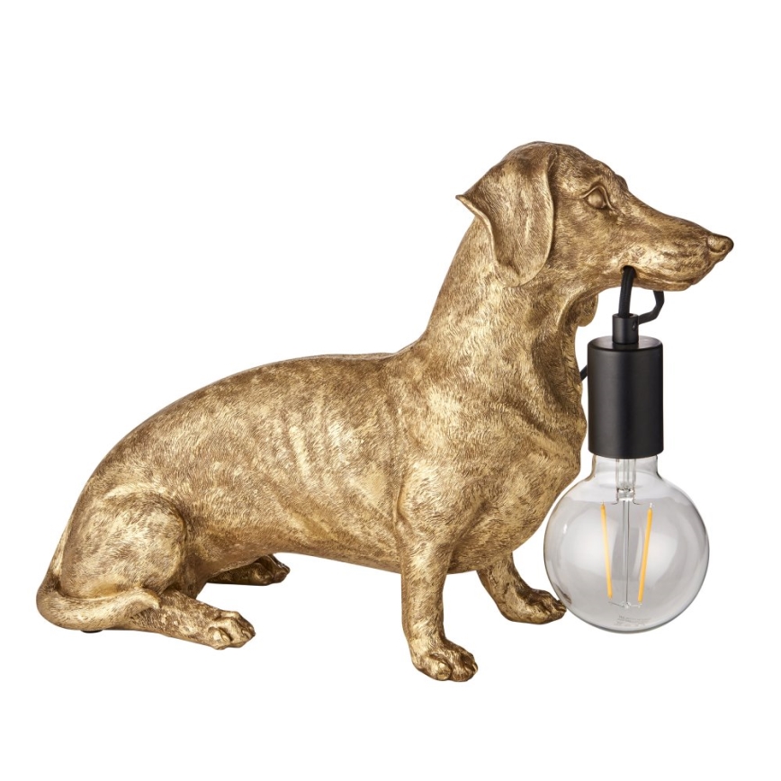Endon 101187 - Galda lampa DACHSHUND 1xE27/10W/230V zelta