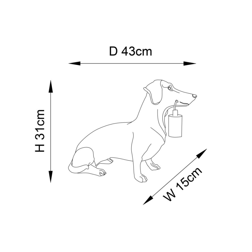 Endon 101187 - Galda lampa DACHSHUND 1xE27/10W/230V zelta
