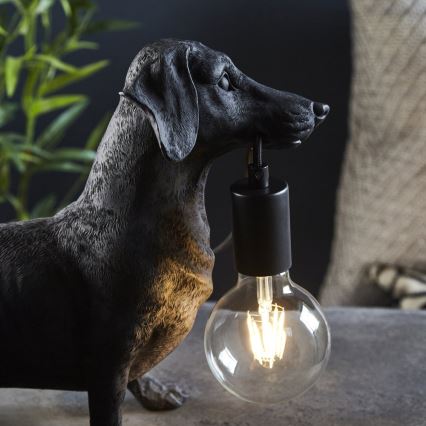Endon 101188 - Galda lampa DACHSHUND 1xE27/10W/230V melna