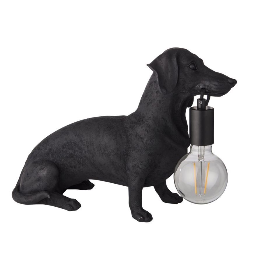 Endon 101188 - Galda lampa DACHSHUND 1xE27/10W/230V melna