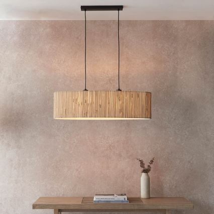 Endon 101692 - Lustra ar auklu LONGSHORE 2xE27/10W/230V bēša