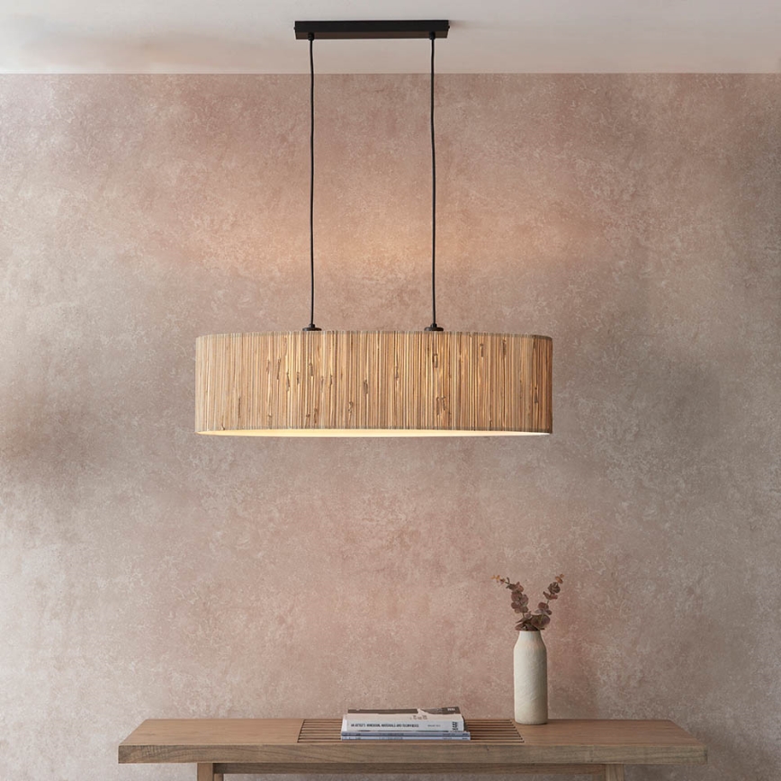 Endon 101692 - Lustra ar auklu LONGSHORE 2xE27/10W/230V bēša