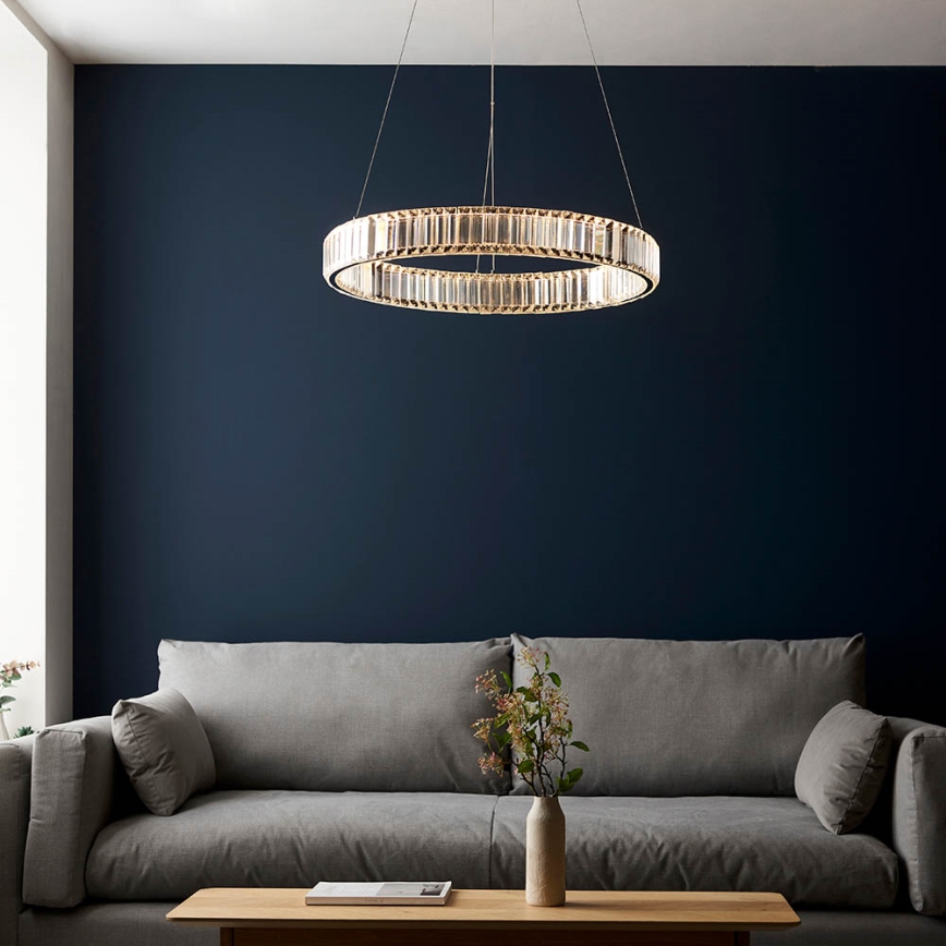 Endon 102255 - LED regulējama lustra uz troses LAGUNA LED/36W/230V, glancēts hroms