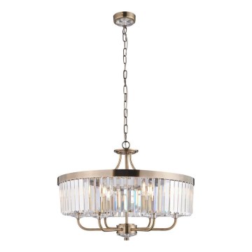 Endon 102505 - Lustra ar ķēdi, 6x E14/6W/230V, Ø 55 cm, misiņš
