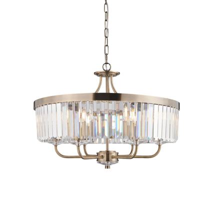 Endon 102505 - Lustra ar ķēdi, 6x E14/6W/230V, Ø 55 cm, misiņš