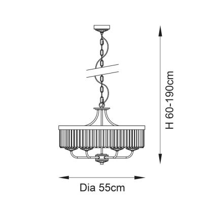 Endon 102505 - Lustra ar ķēdi, 6x E14/6W/230V, Ø 55 cm, misiņš