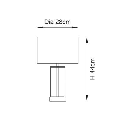 Endon 102674 - Regulējama galda lampa LESSINA 1xE27/10W/230V spīdīgs hroms/balts