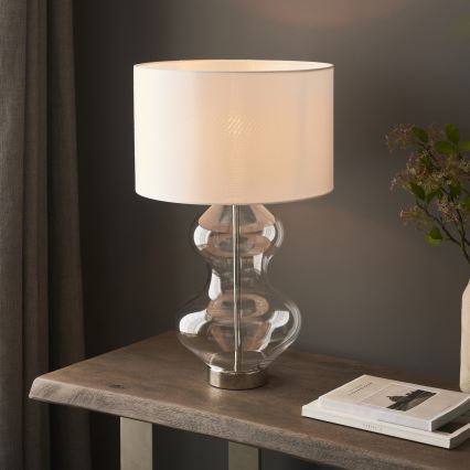 Endon 102676 - Regulējama galda lampa KELDA 1xE27/10W/230V balta/matēts hroms