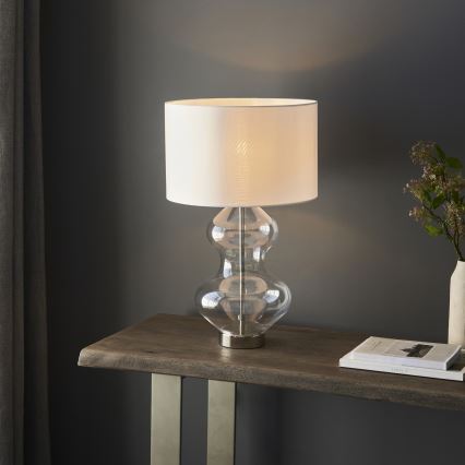 Endon 102676 - Regulējama galda lampa KELDA 1xE27/10W/230V balta/matēts hroms