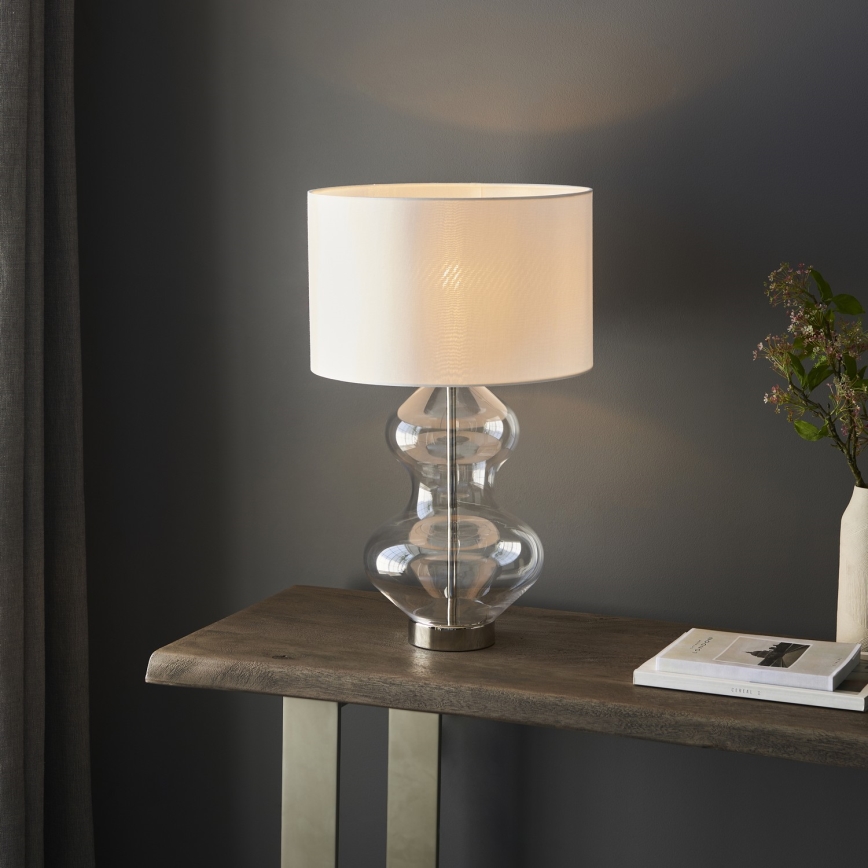 Endon 102676 - Regulējama galda lampa KELDA 1xE27/10W/230V balta/matēts hroms