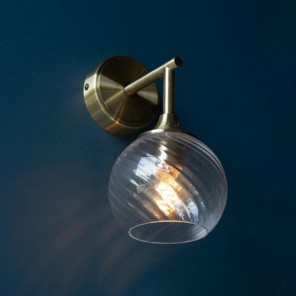 Endon 103173 - Sienas lampa ALLEGRA 1xE14/7W/230V misiņš/caurspīdīga