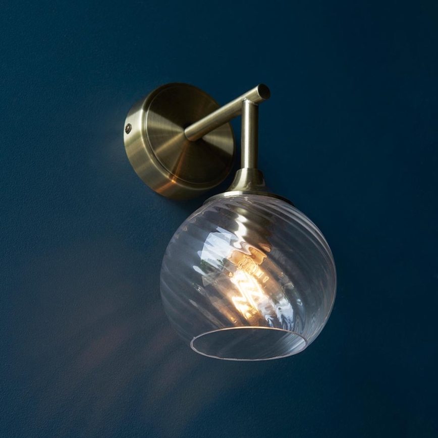 Endon 103173 - Sienas lampa ALLEGRA 1xE14/7W/230V misiņš/caurspīdīga