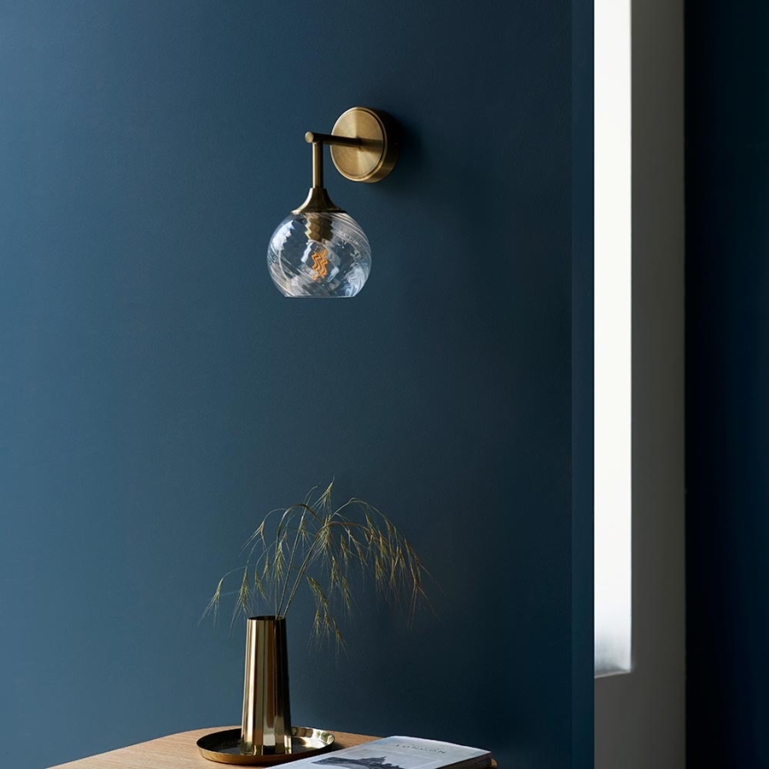 Endon 103173 - Sienas lampa ALLEGRA 1xE14/7W/230V misiņš/caurspīdīga