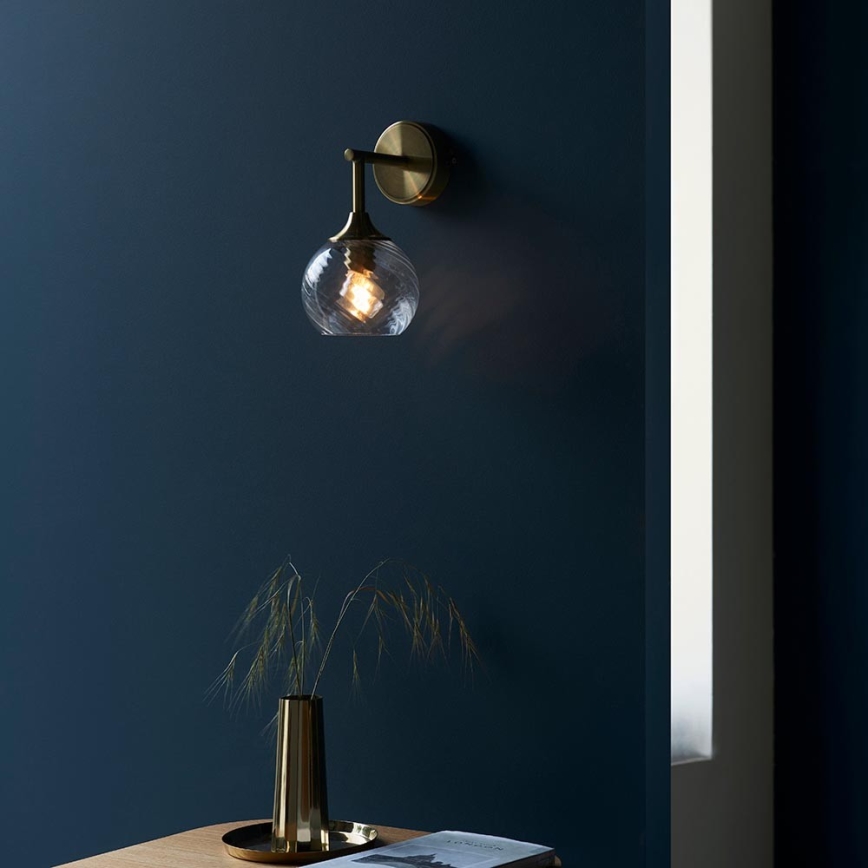 Endon 103173 - Sienas lampa ALLEGRA 1xE14/7W/230V misiņš/caurspīdīga