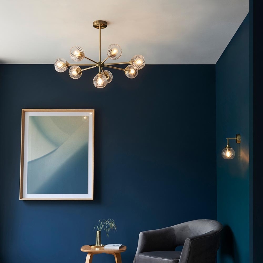Endon 103173 - Sienas lampa ALLEGRA 1xE14/7W/230V misiņš/caurspīdīga
