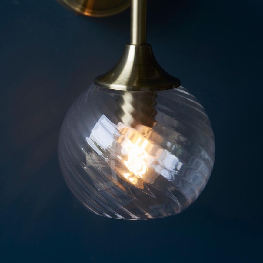 Endon 103173 - Sienas lampa ALLEGRA 1xE14/7W/230V misiņš/caurspīdīga