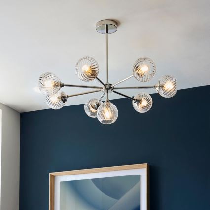 Endon 104051 - Lustra ar stieni ALLEGRA 8xE14/7W/230V spīdīga hroma apdare