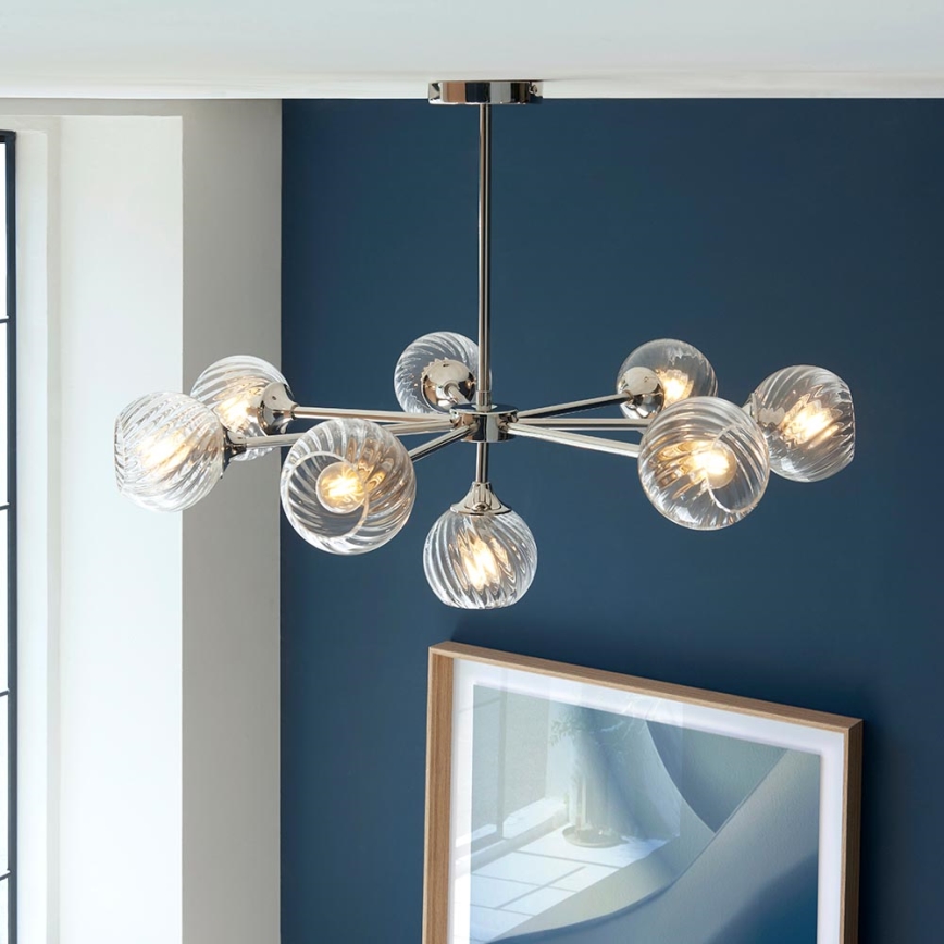 Endon 104051 - Lustra ar stieni ALLEGRA 8xE14/7W/230V spīdīga hroma apdare