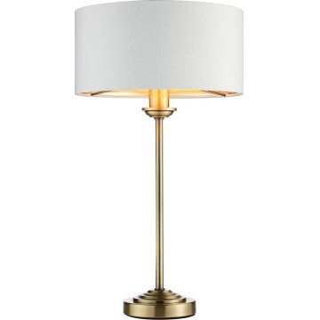 Endon 104054 - Galda lampa HIGHCLERE 1xE14/7W/230V balta/misiņš d. 25 cm