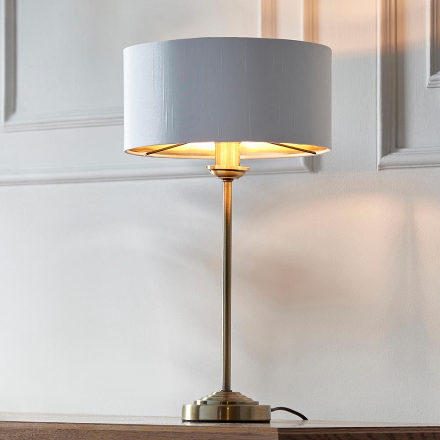 Endon 104054 - Galda lampa HIGHCLERE 1xE14/7W/230V balta/misiņš d. 25 cm