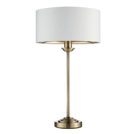 Endon 104054 - Galda lampa HIGHCLERE 1xE14/7W/230V balta/misiņš d. 25 cm