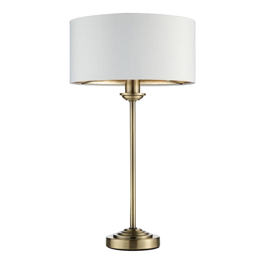 Endon 104054 - Galda lampa HIGHCLERE 1xE14/7W/230V balta/misiņš d. 25 cm