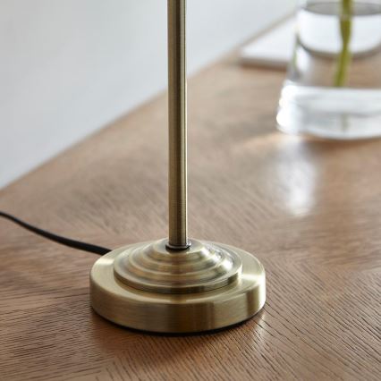 Endon 104054 - Galda lampa HIGHCLERE 1xE14/7W/230V balta/misiņš d. 25 cm