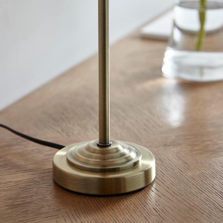 Endon 104054 - Galda lampa HIGHCLERE 1xE14/7W/230V balta/misiņš d. 25 cm