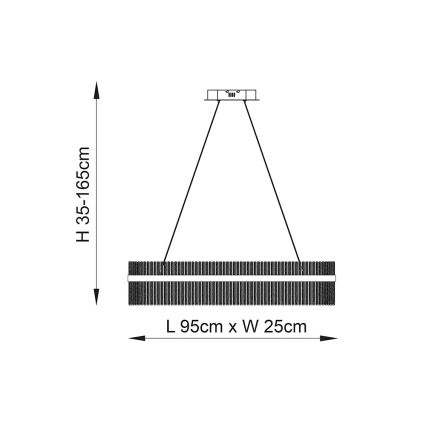 Endon 104082 - LED regulējamā lustra uz troses ADRIEL LED/47W/230V 3000K zelta/caurspīdīga