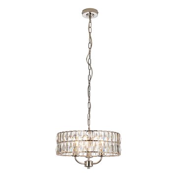 Endon 104466 - Lustra ar ķēdi CLIFTON 3xE14/6W/230V spīdīgi hromēts/caurspīdīga d. 38,5 cm
