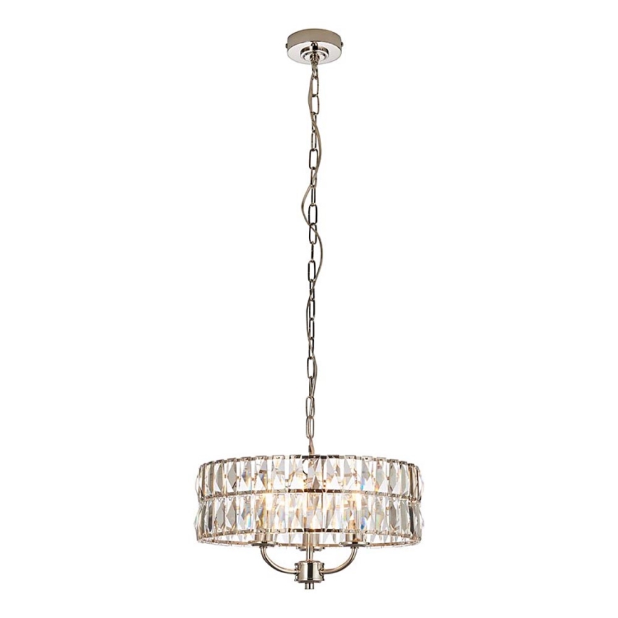 Endon 104466 - Lustra ar ķēdi CLIFTON 3xE14/6W/230V spīdīgi hromēts/caurspīdīga d. 38,5 cm