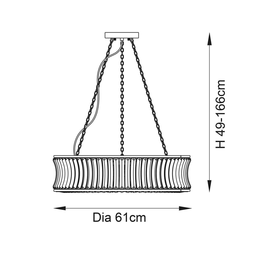 Endon 104528 - Lustra ar ķēdi 6xE14/6W/230V spīdīgs hroms