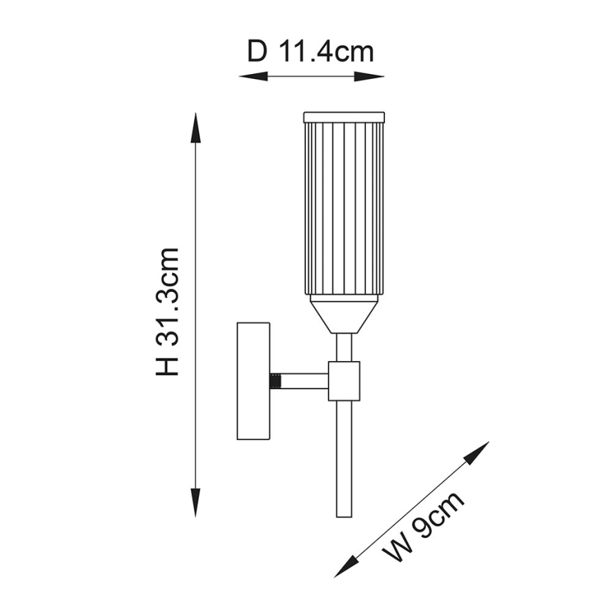 Endon 106258 - Sienas lampa TOUR 1xG9/3W/230V misiņš