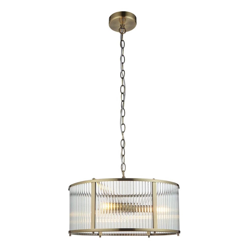 Endon 106282 - Pakaramā lustra RIDGETON ar ķēdi, 3xE14/6W/230V, misiņš