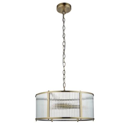Endon 106282 - Pakaramā lustra RIDGETON ar ķēdi, 3xE14/6W/230V, misiņš