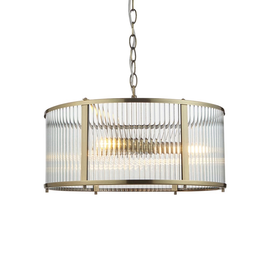 Endon 106282 - Pakaramā lustra RIDGETON ar ķēdi, 3xE14/6W/230V, misiņš