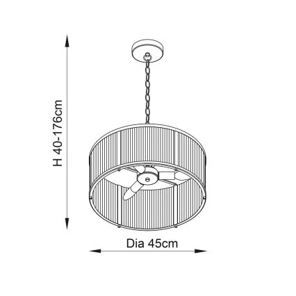 Endon 106282 - Pakaramā lustra RIDGETON ar ķēdi, 3xE14/6W/230V, misiņš