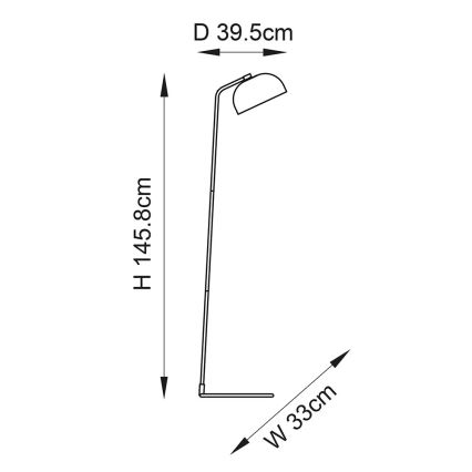 Endon 106337 - Grīdas lampa BRAIR 1xE27/10W/230V melna