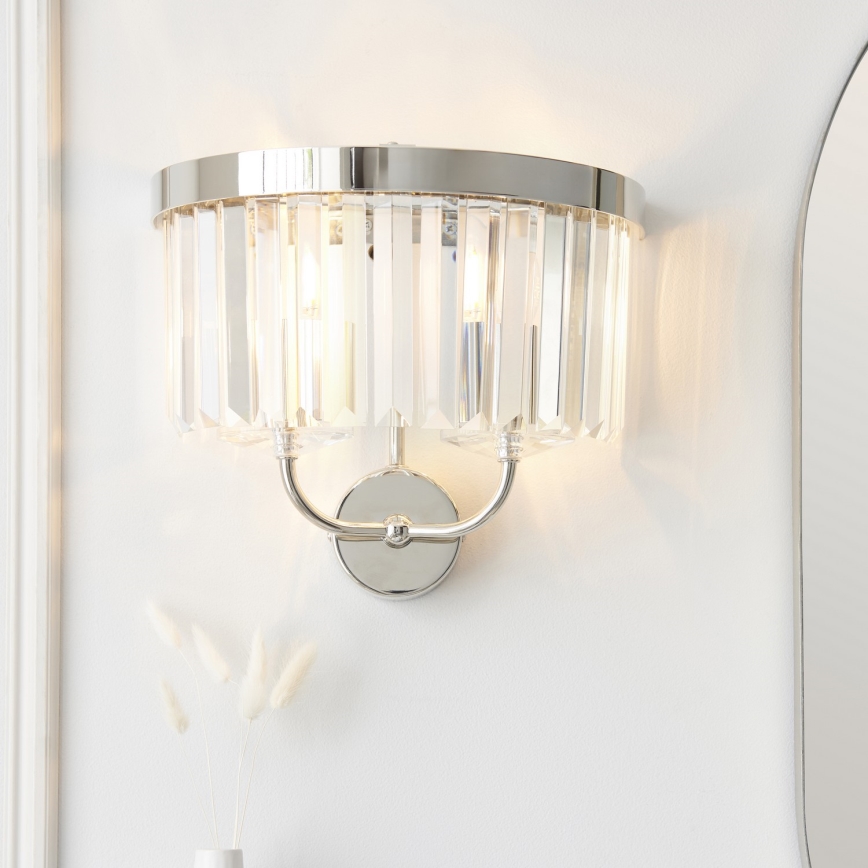 Endon 106448 - Sienas gaismeklis CHESTERFIELD 2xE14/6W/230V spīdīgs hroms