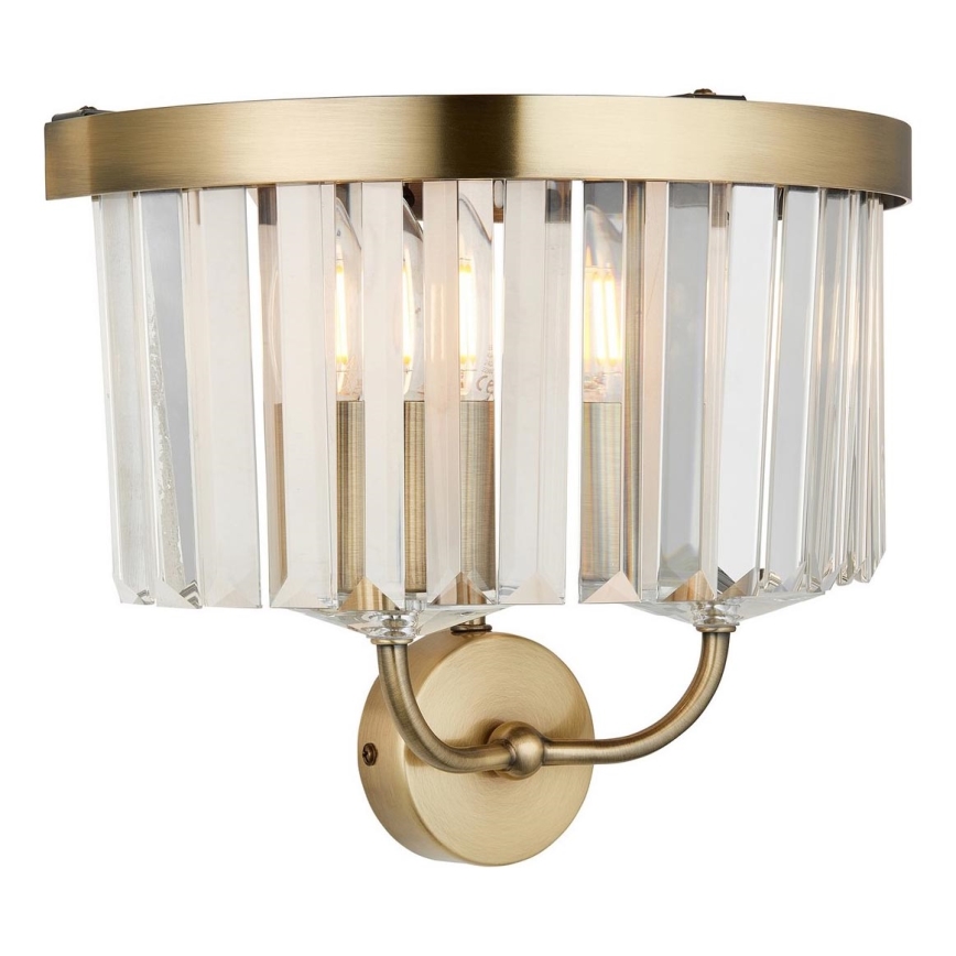Endon 106450 - Sienas lampa CHESTERFIELD 2xE14/6W/230V misiņš