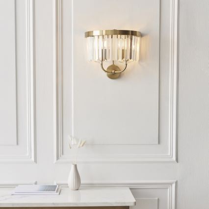 Endon 106450 - Sienas lampa CHESTERFIELD 2xE14/6W/230V misiņš