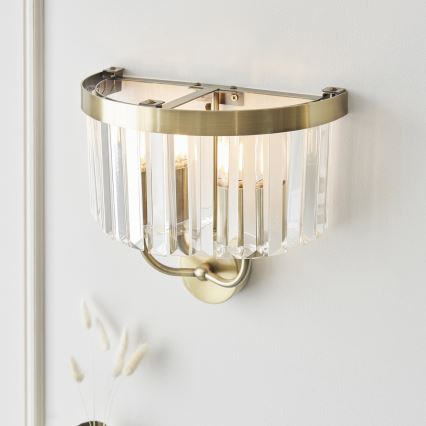 Endon 106450 - Sienas lampa CHESTERFIELD 2xE14/6W/230V misiņš