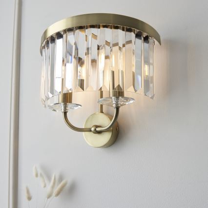 Endon 106450 - Sienas lampa CHESTERFIELD 2xE14/6W/230V misiņš