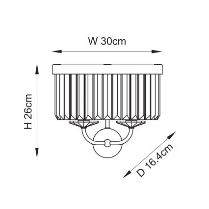 Endon 106450 - Sienas lampa CHESTERFIELD 2xE14/6W/230V misiņš