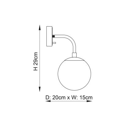 Endon 106664 - Sienas lampa ONTARIO 1xE14/7W/230V melna/dūmakains
