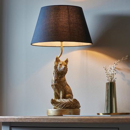 Endon 106796 - Galda lampa FOX 1xE14/6W/230V melna/misiņš