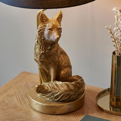 Endon 106796 - Galda lampa FOX 1xE14/6W/230V melna/misiņš